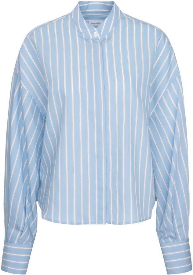 Seidensticker Overhemdblouse Zwarte roos Lange mouwen kraag strepen