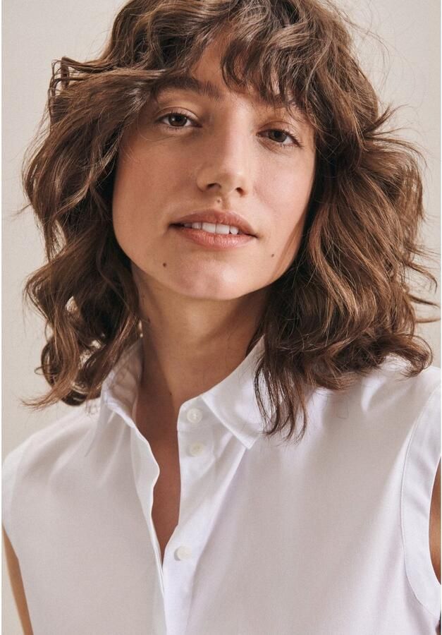 Seidensticker Overhemdblouse Zwarte roos Zonder mouwen kraag uni - Foto 12