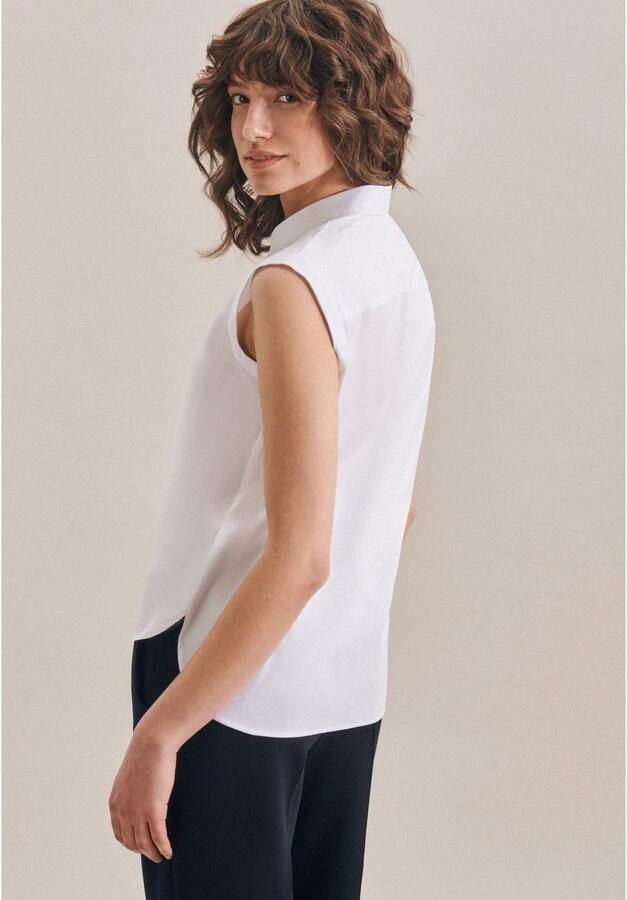 Seidensticker Overhemdblouse Zwarte roos Zonder mouwen kraag uni