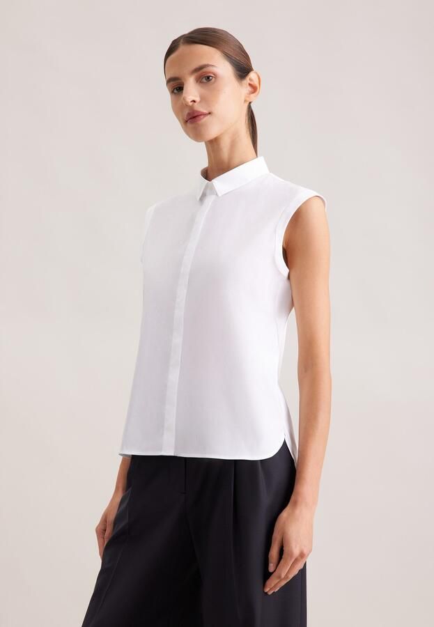 Seidensticker Overhemdblouse Zwarte roos Zonder mouwen kraag uni - Foto 10