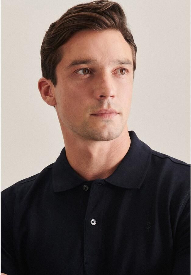 Seidensticker Polo-Shirt Slim Blauw Heren - Foto 3