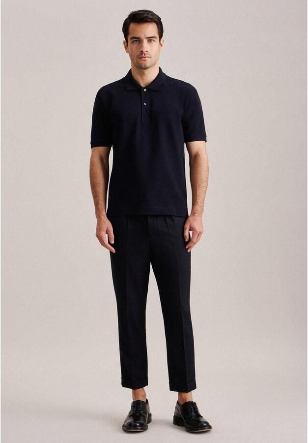 Seidensticker regular fit polo donkerblauw - Foto 4