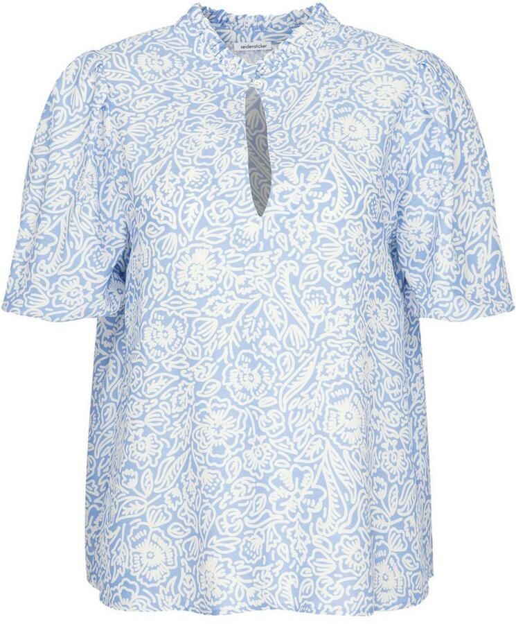 Seidensticker Shirtblouse Zwarte roos 1 2 ronde hals bloe