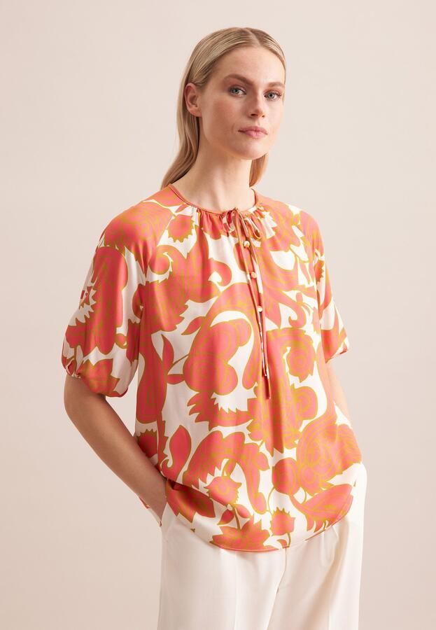 Seidensticker Shirtblouse Zwarte roos 1 2 ronde hals paisley - Foto 7