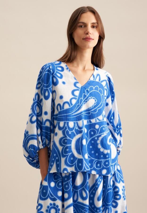 Seidensticker Shirtblouse Zwarte roos 3 4 v-hals paisley - Foto 8