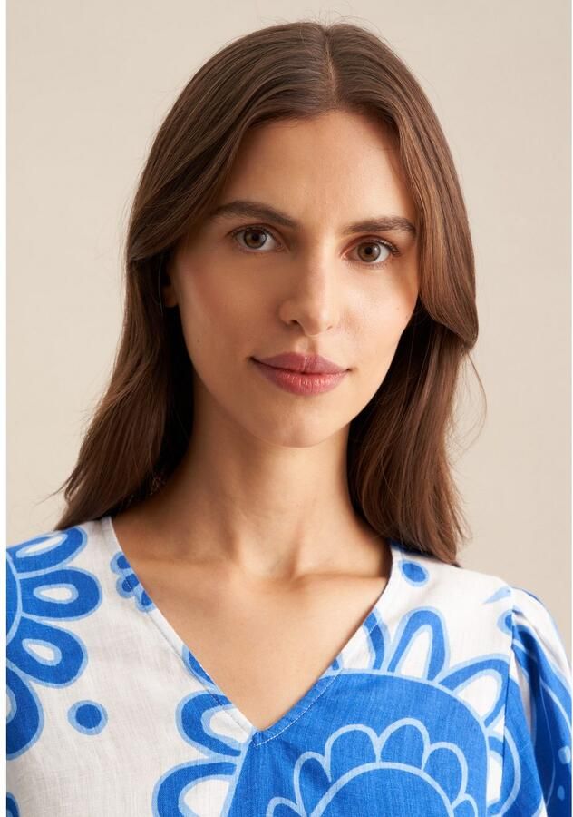 Seidensticker Shirtblouse Zwarte roos 3 4 v-hals paisley - Foto 3