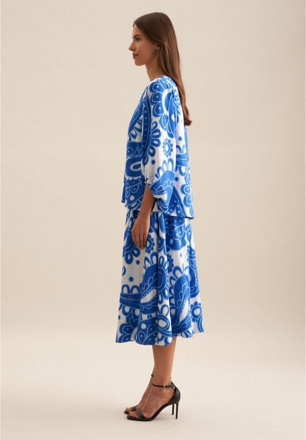 Seidensticker Shirtblouse Zwarte roos 3 4 v-hals paisley - Foto 7