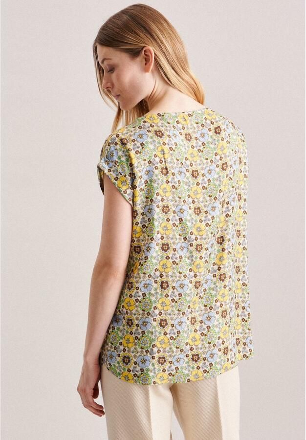 Seidensticker Shirtblouse Zwarte roos Korte mouwen ronde hals print - Foto 4