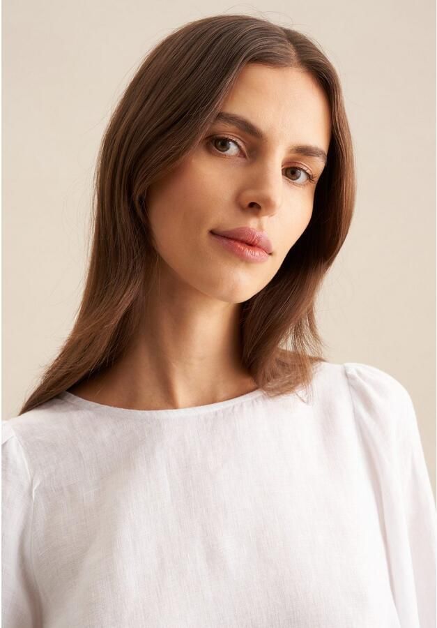 Seidensticker Shirtblouse Zwarte roos Korte mouwen ronde hals uni - Foto 7