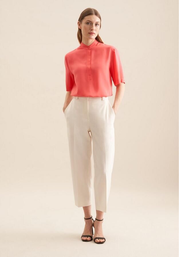 Seidensticker Shirtblouse Zwarte roos Korte mouwen ronde hals uni - Foto 5