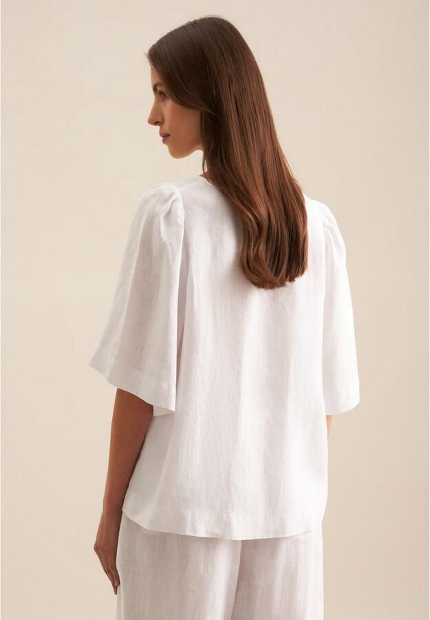 Seidensticker Shirtblouse Zwarte roos Korte mouwen ronde hals uni - Foto 6