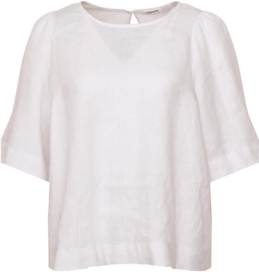 Seidensticker Shirtblouse Zwarte roos Korte mouwen ronde hals uni