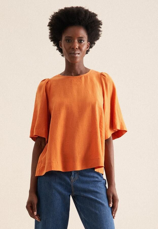 Seidensticker Shirtblouse Zwarte roos Korte mouwen ronde hals uni - Foto 8