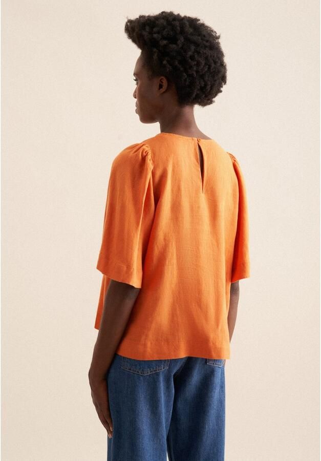 Seidensticker Shirtblouse Zwarte roos Korte mouwen ronde hals uni - Foto 4