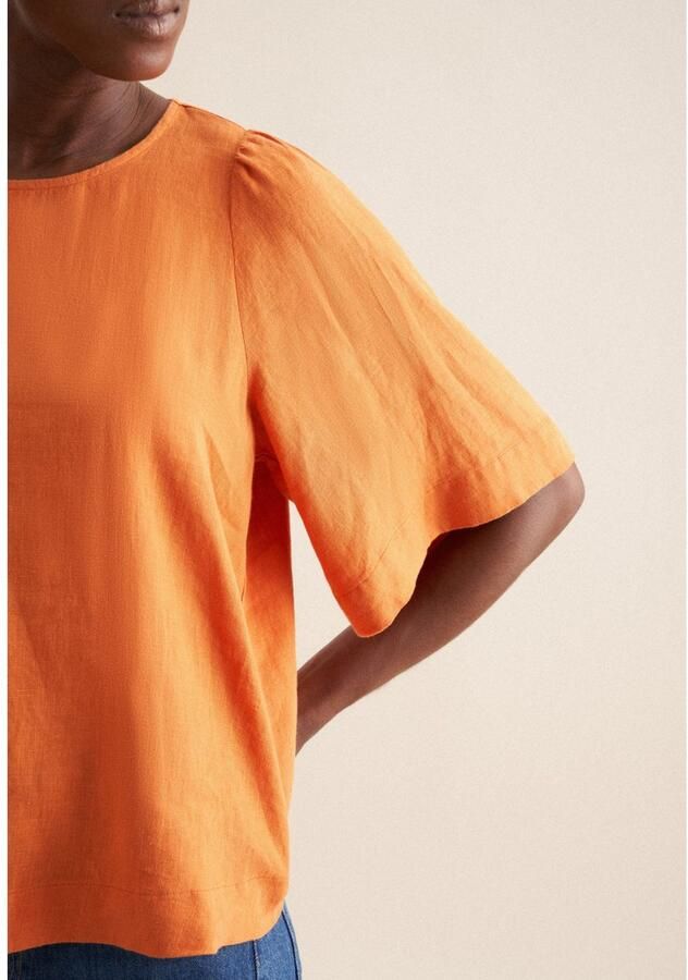 Seidensticker Shirtblouse Zwarte roos Korte mouwen ronde hals uni - Foto 3