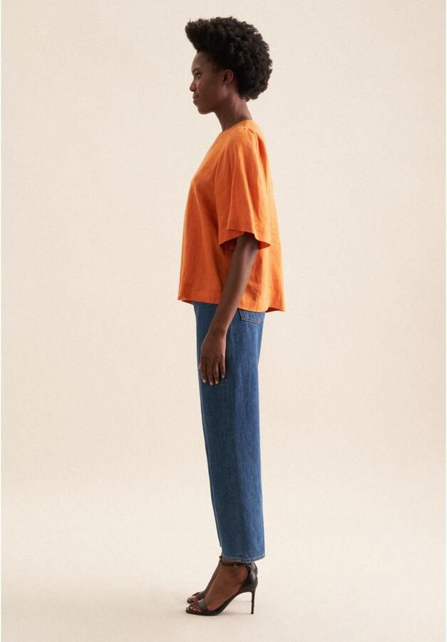 Seidensticker Shirtblouse Zwarte roos Korte mouwen ronde hals uni - Foto 7