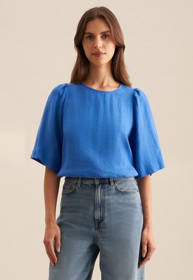 Seidensticker Shirtblouse Zwarte roos Korte mouwen ronde hals uni - Foto 8