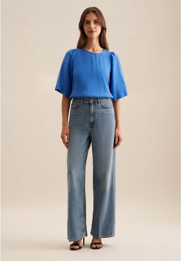 Seidensticker Shirtblouse Zwarte roos Korte mouwen ronde hals uni - Foto 5