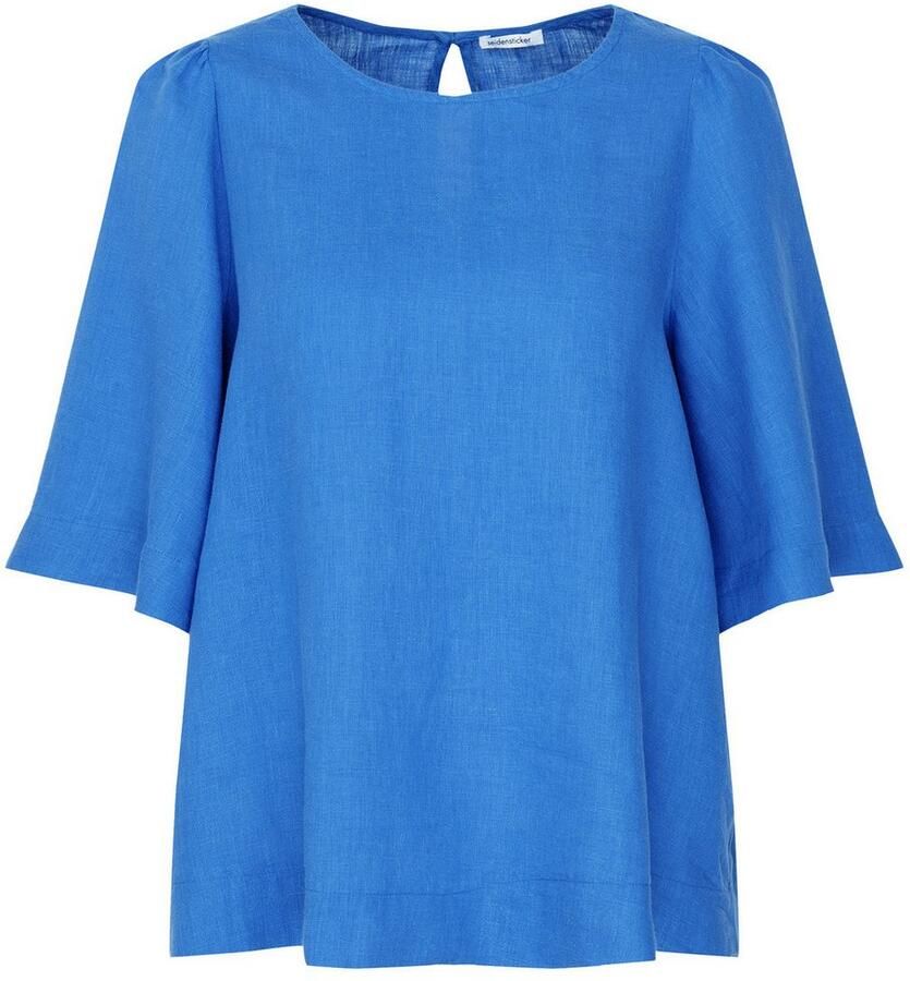 Seidensticker Shirtblouse Zwarte roos Korte mouwen ronde hals uni