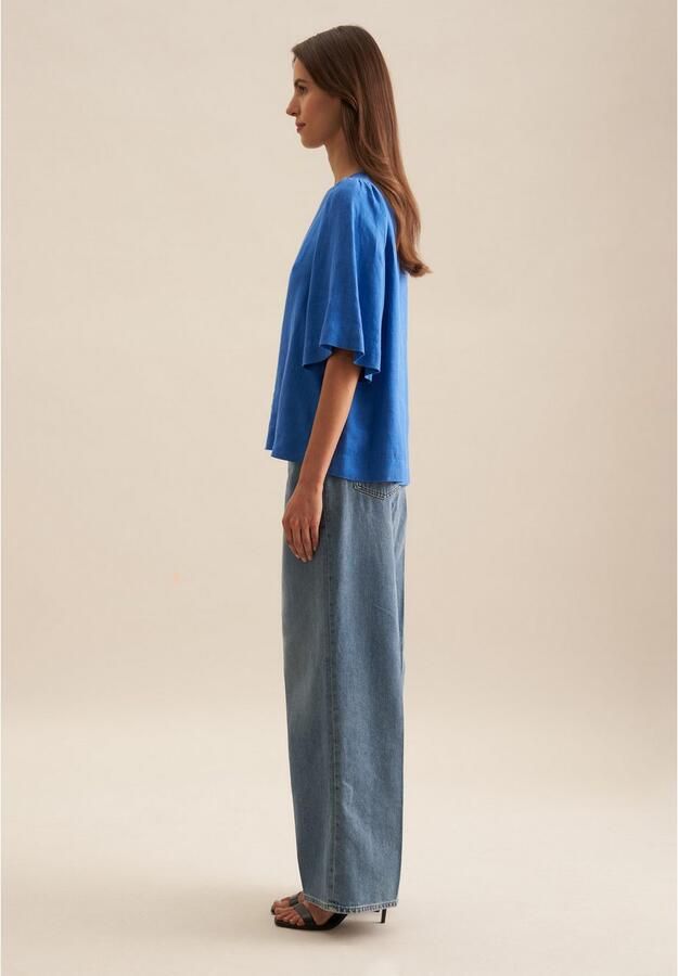 Seidensticker Shirtblouse Zwarte roos Korte mouwen ronde hals uni - Foto 7