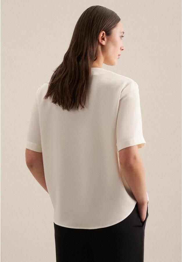 Seidensticker Shirtblouse Zwarte roos Korte mouwen V-hals uni - Foto 8