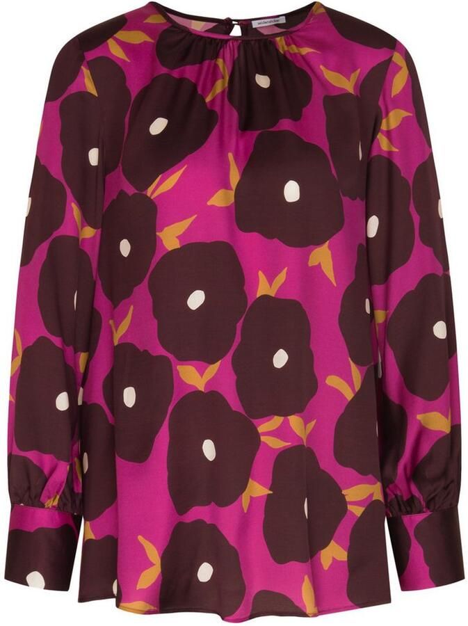 Seidensticker Shirtblouse Zwarte roos Lange mouwen ronde hals print - Foto 8