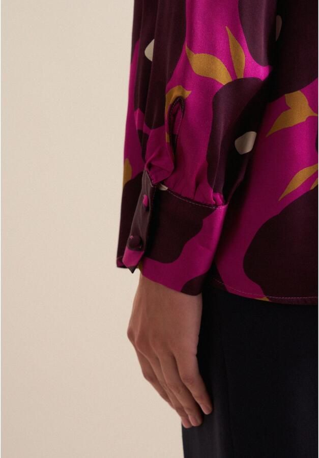 Seidensticker Shirtblouse Zwarte roos Lange mouwen ronde hals print - Foto 3