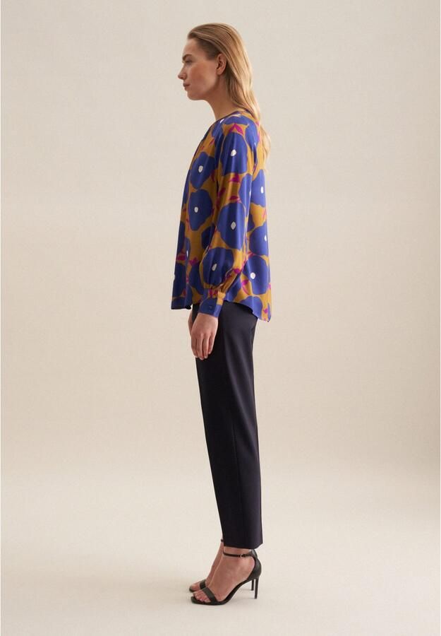 Seidensticker Shirtblouse Zwarte roos Lange mouwen ronde hals print - Foto 7