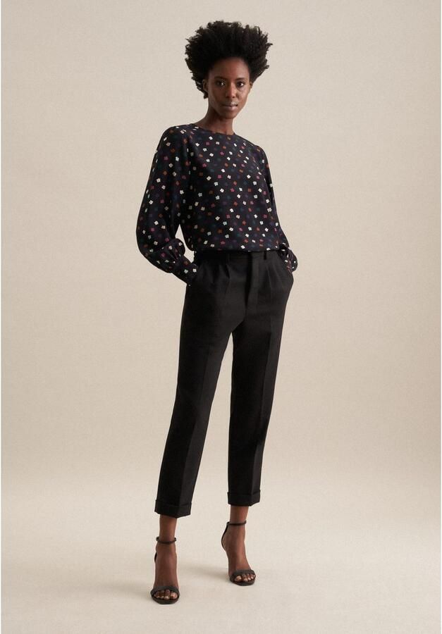 Seidensticker Shirtblouse Zwarte roos Lange mouwen ronde hals print - Foto 5