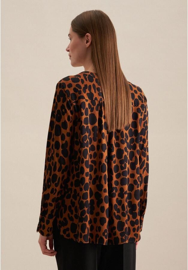 Seidensticker Shirtblouse Zwarte roos Lange mouwen V-hals print - Foto 3