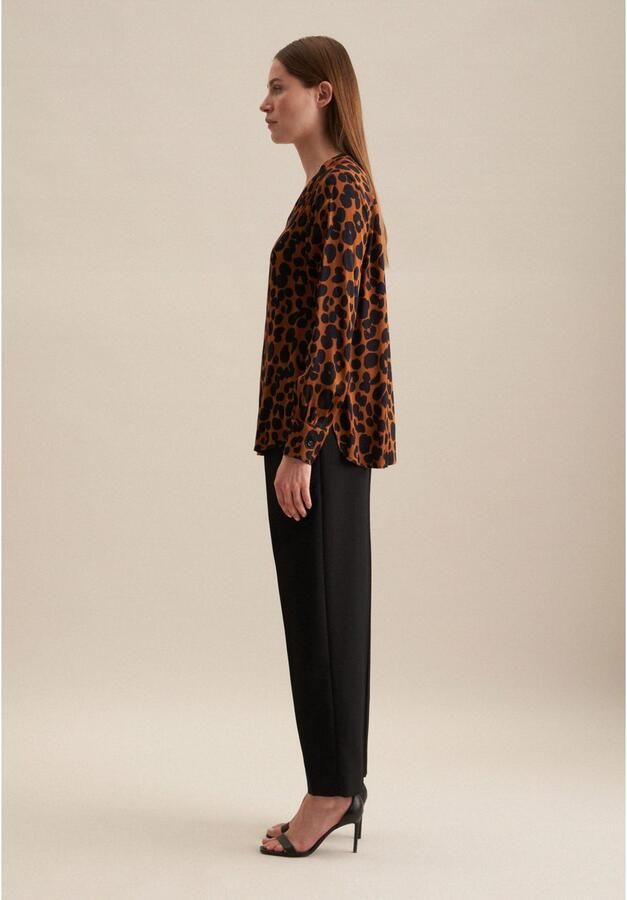 Seidensticker Shirtblouse Zwarte roos Lange mouwen V-hals print - Foto 6