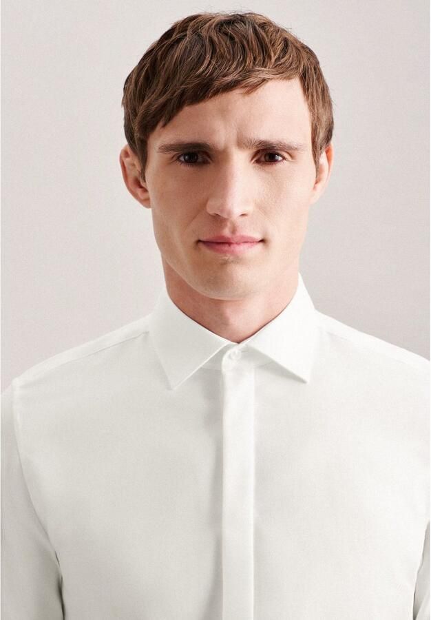 Seidensticker Smokingoverhemd Shaped lange mouwen kentkraag uni - Foto 3