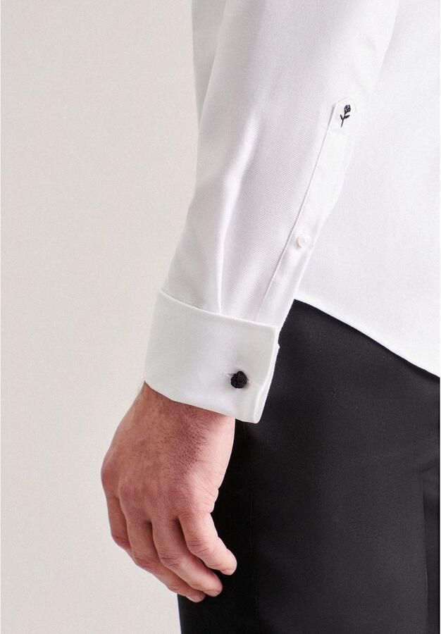 Seidensticker Smokingoverhemd Shaped lange mouwen kentkraag uni - Foto 3