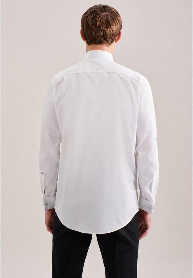 Seidensticker regular fit strijkvrij overhemd wit