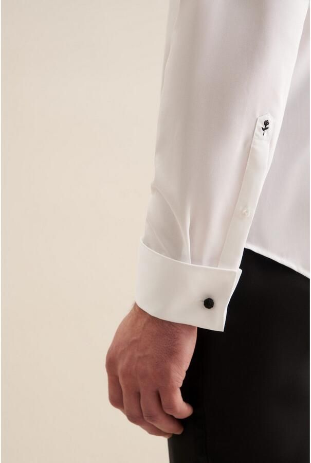 Seidensticker overhemd dubbele manchet wit Slim Fit - Foto 6