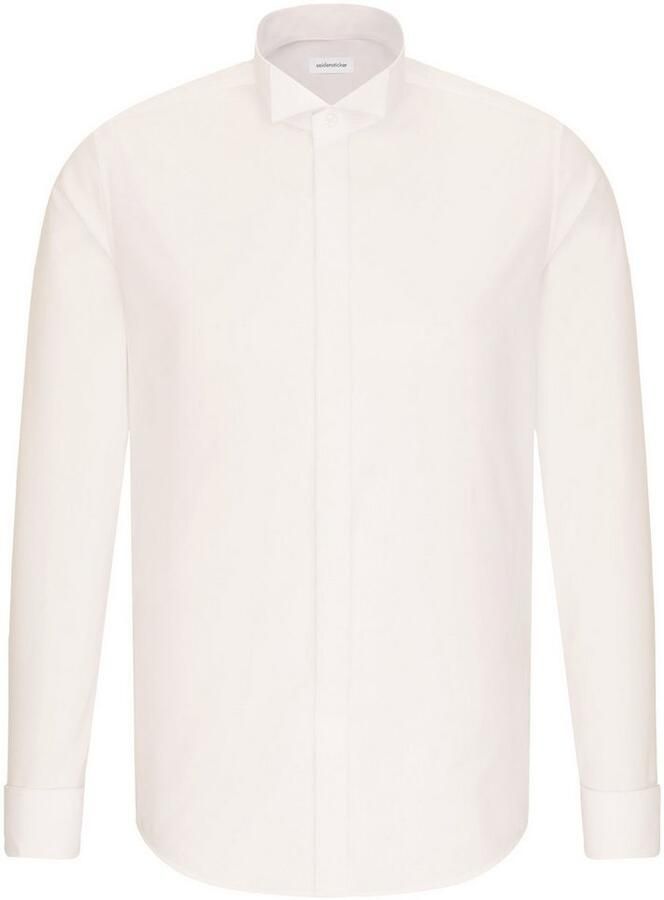 Seidensticker overhemd dubbele manchet wit Slim Fit - Foto 4