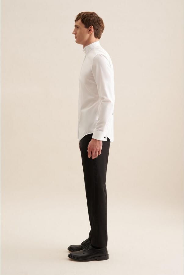 Seidensticker overhemd dubbele manchet wit Slim Fit - Foto 10
