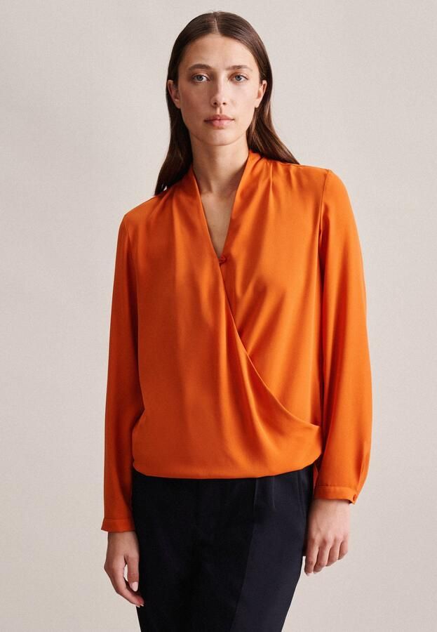 Seidensticker Wikkelblouse Zwarte roos 1 1 v-neck uni - Foto 7