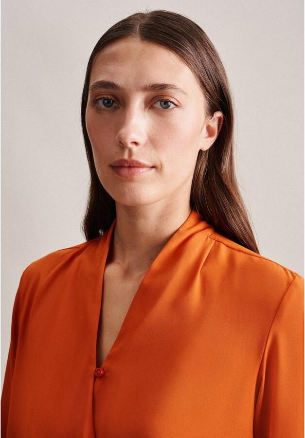 Seidensticker Wikkelblouse Zwarte roos 1 1 v-neck uni - Foto 3