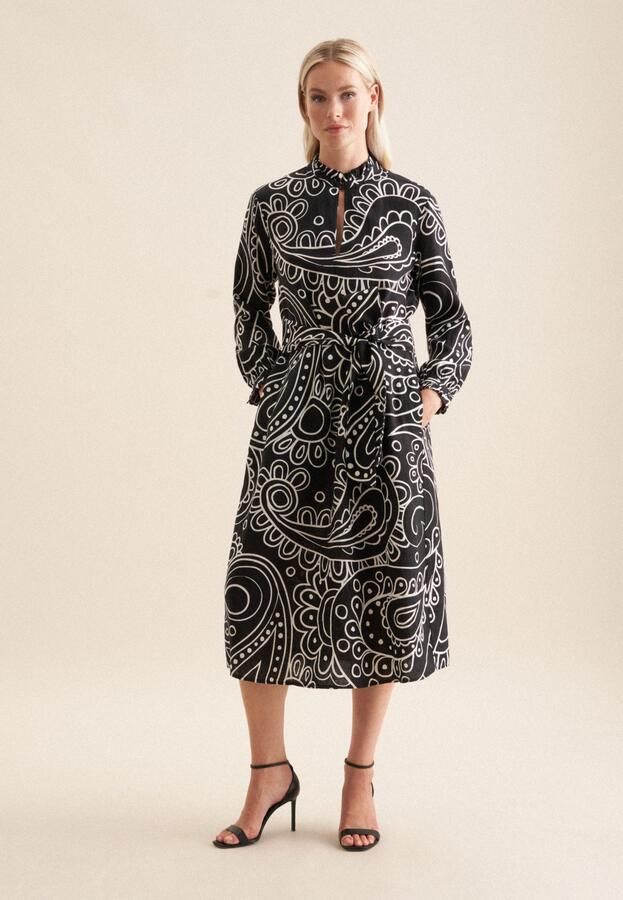 Seidensticker Zomerjurk Zwarte roos 1 1 ronde hals paisley - Foto 8