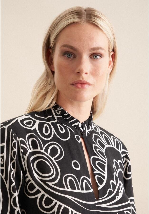 Seidensticker Zomerjurk Zwarte roos 1 1 ronde hals paisley - Foto 2