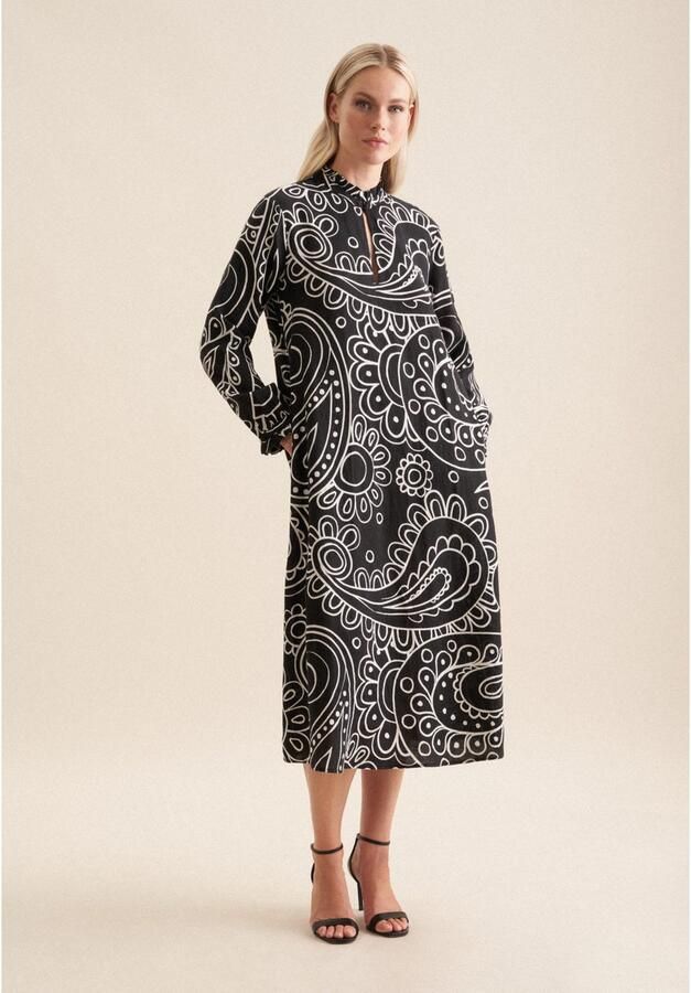 Seidensticker Zomerjurk Zwarte roos 1 1 ronde hals paisley - Foto 5
