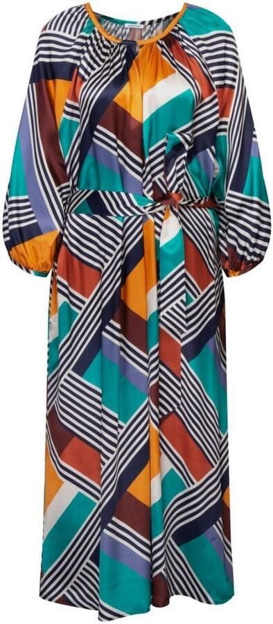 Seidensticker Zomerjurk Zwarte roos 3 4 mouw ronde hals geometrisch patroon - Foto 6