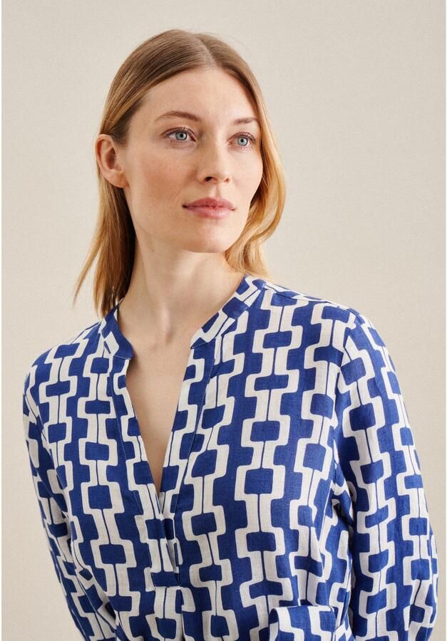 Seidensticker Linnen jurk met strikceintuur model 'Washer!' - Foto 8