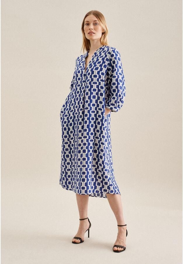 Seidensticker Linnen jurk met strikceintuur model 'Washer!' - Foto 3