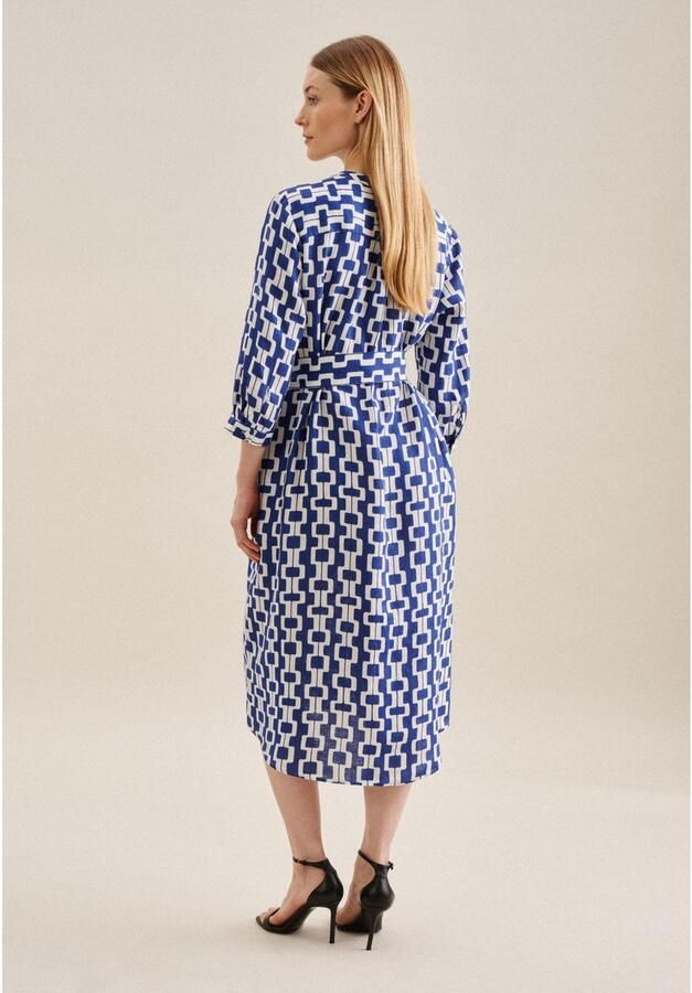 Seidensticker Linnen jurk met strikceintuur model 'Washer!' - Foto 4