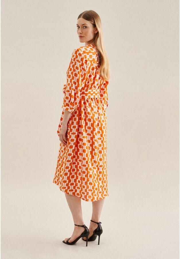 Seidensticker Zomerjurk Zwarte roos 3 4-mouwen kraag print - Foto 3