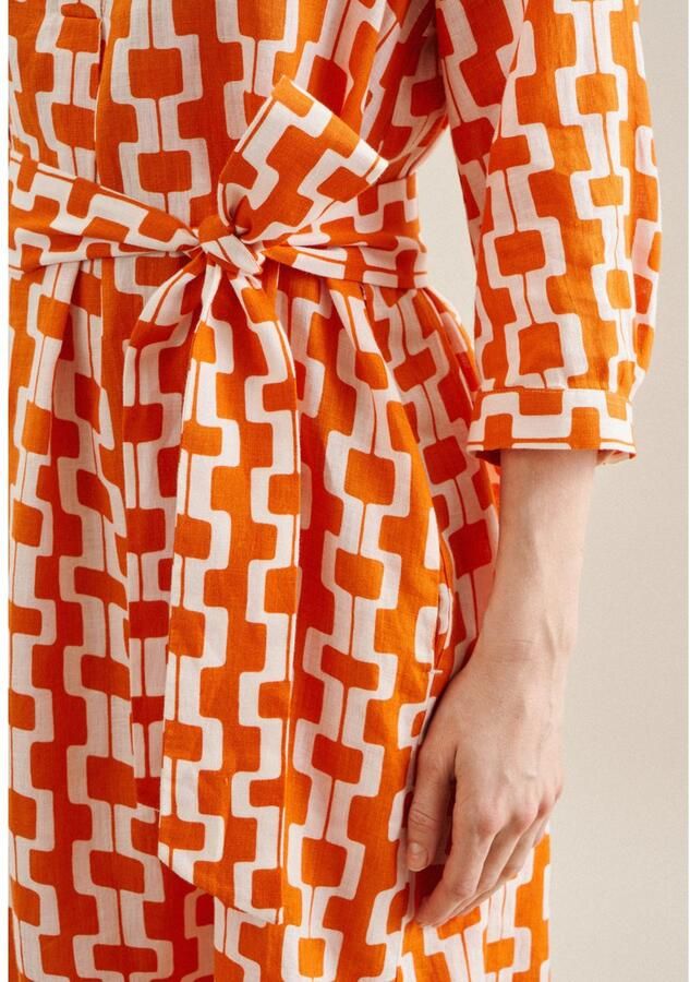 Seidensticker Zomerjurk Zwarte roos 3 4-mouwen kraag print