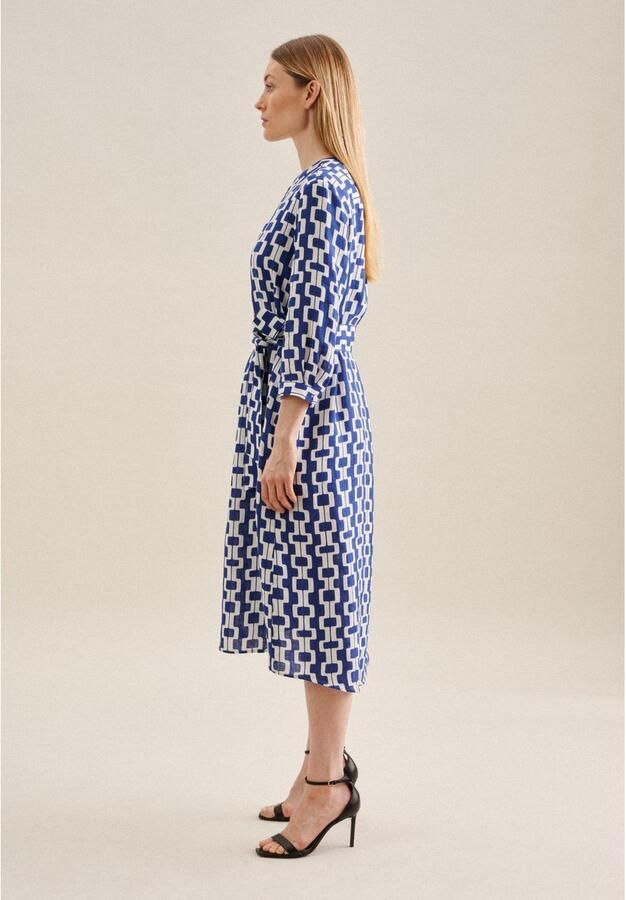 Seidensticker Linnen jurk met strikceintuur model 'Washer!' - Foto 5