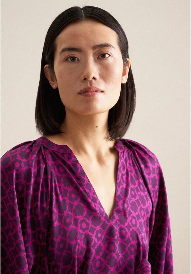 Seidensticker Zomerjurk Zwarte roos 3 4-mouwen ronde hals print - Foto 3